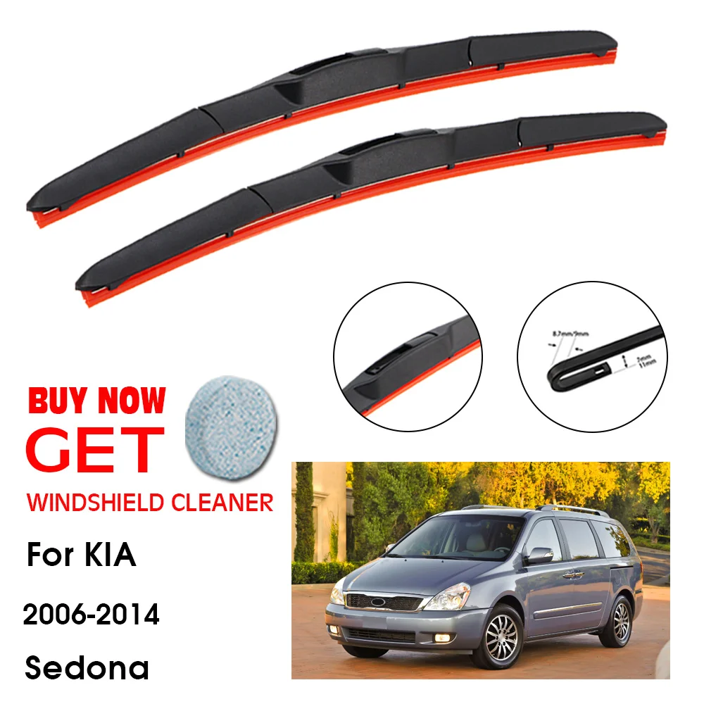 

Car Wiper For KIA Sedona 26"+18" 2006-2014 Front Window Washer Windscreen Windshield Silica Gel Wiper Blades Accessorie