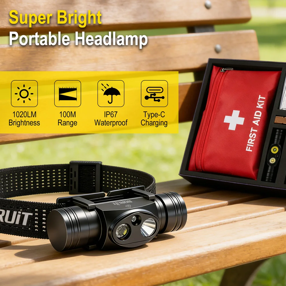

Налобный фонарь BORUiT HP440 LED, портативный набор первой помощи 8-в-1, сувенирный комплект, инструмент для выживания в экстренных ситуациях на природе, подарок для кемпинга и отдыха