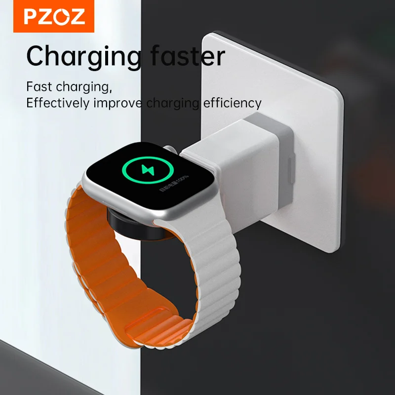 PZOZ USB Type C Portable Wireless Charger For Apple Watch Ultra 10 9 8 7 SE 2 Magnetic Charging For iWatch Series Dock Station