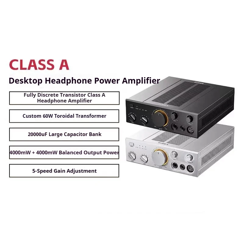 FiiO CLASS A Headphone Power Amplifier HiFi Audio Power Amp Desktop Fully Discrete Triode 60W transformer For Music Enthusiast