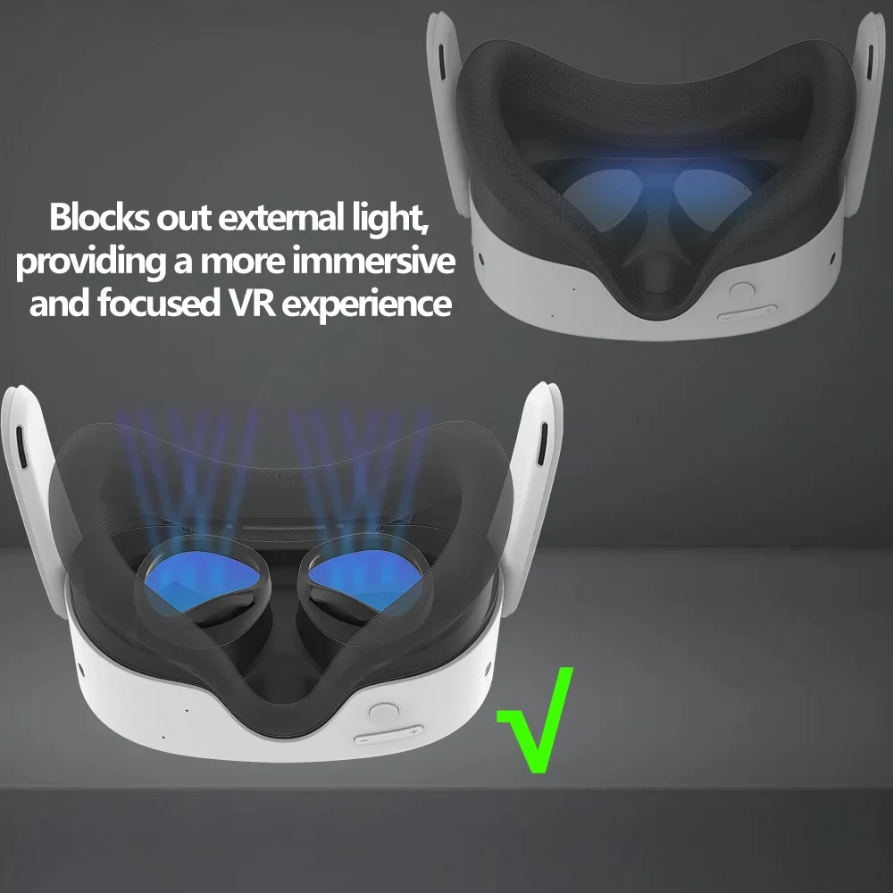 VR Accessories 4-in-1 For Quest 3S Silicone Shade Pad Frame Prevents Scratches on VR Lenses for Meta Quest 3S