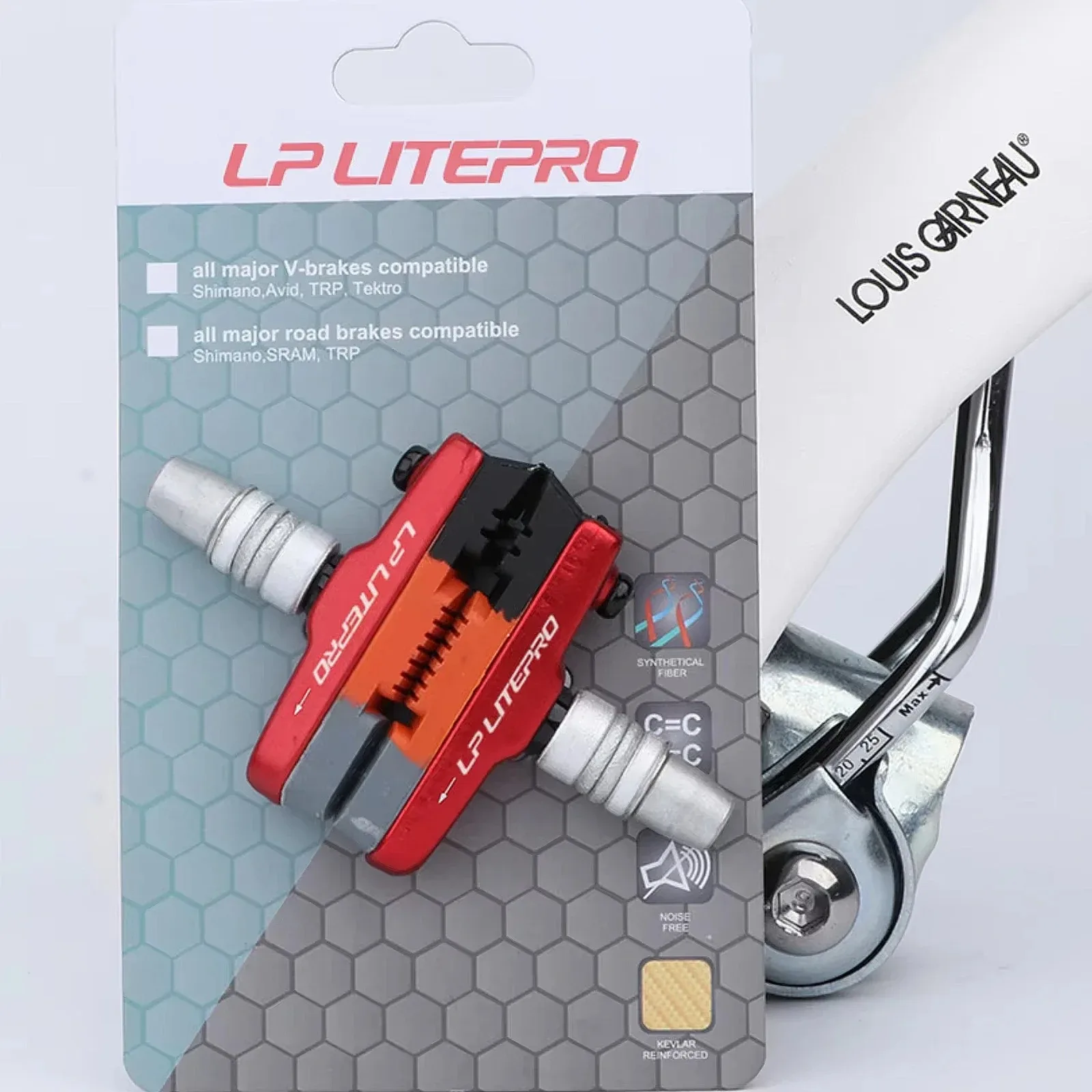 

Mountain Road Bike V-Type Silent Brake Pads Wear-Resistant Thickened Rubber Brake Shoes Heat Dissipation Accessories for Bicycle