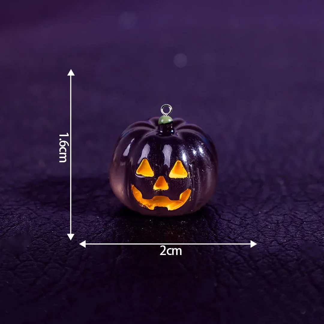 5Pcs Kawaii Luminous Pumpkin Resin Charms Halloween Holiday Pendants For DIY Earring Necklace Keychain Jewelry Decor Supplies view 4
