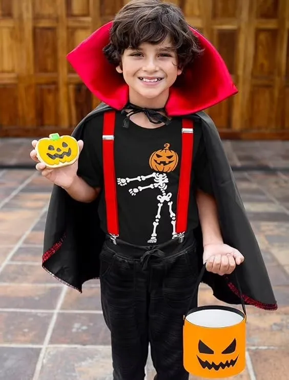 Tstar Flossing Skeleton Shirt Pumpkin Head Floss Dance Funny Halloween Shirts for Youth Kids Boys Girls