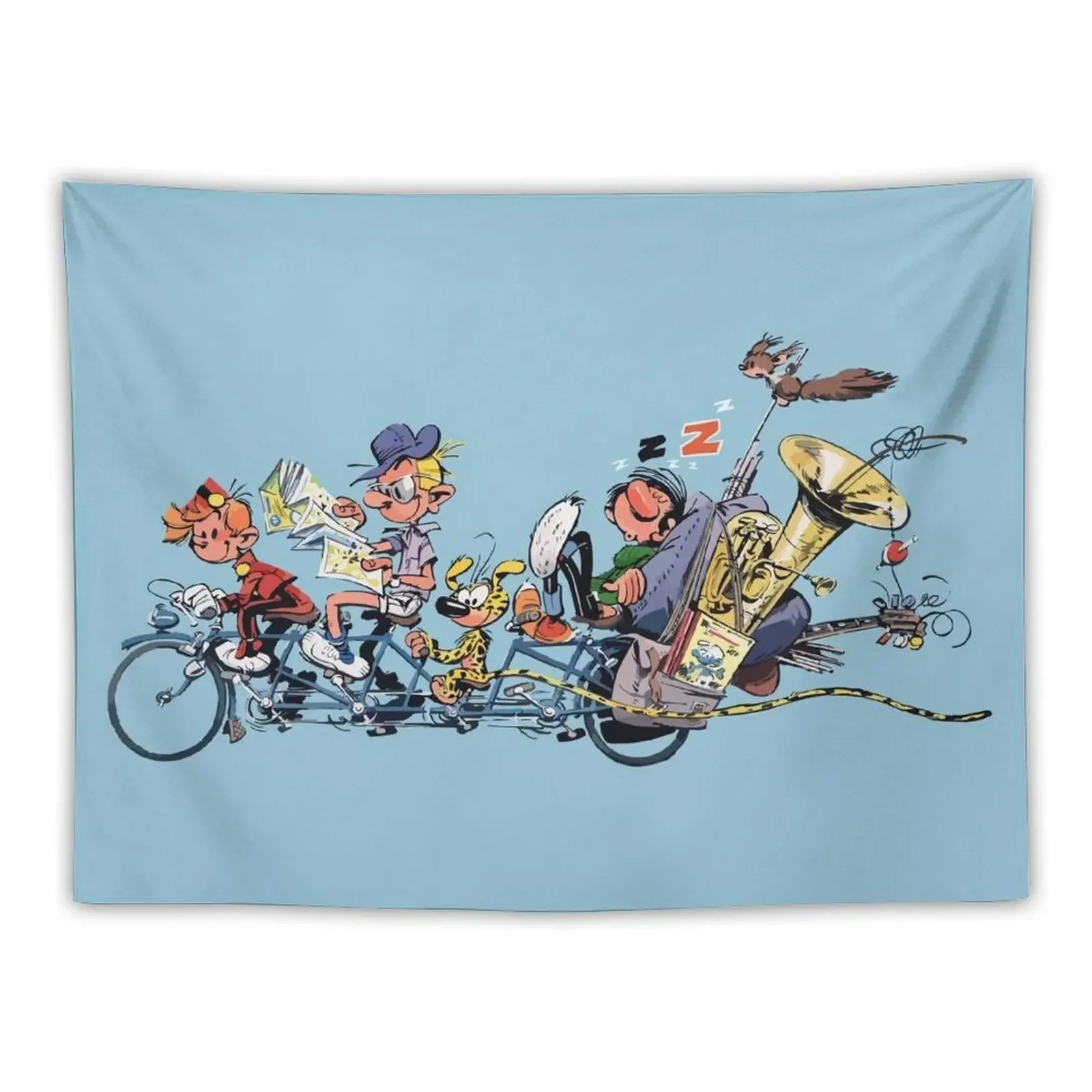 

Gaston Marsupilami and Spirou Tapestry Decoration Wall Wall Hanging Aesthetic Decoration Tapestry