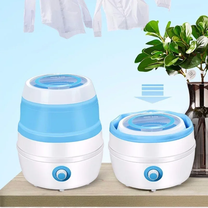 Hot SalesCompact Travel Washing Machine Portable Folding Mini Laundry Washer Household Use Small Semi-automatic Clothes Washer 2