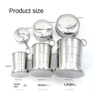 Folding Portable Stainless Steel Folding Top Offside Telescopic Glass ordoor Folding Drinkware 75ml/150ml/250ml 10 Main Sales Stainless Bottle - №7