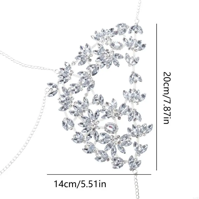 for Rhinestone Face Cover Crystal Masquerade Mask Baroque pour tête