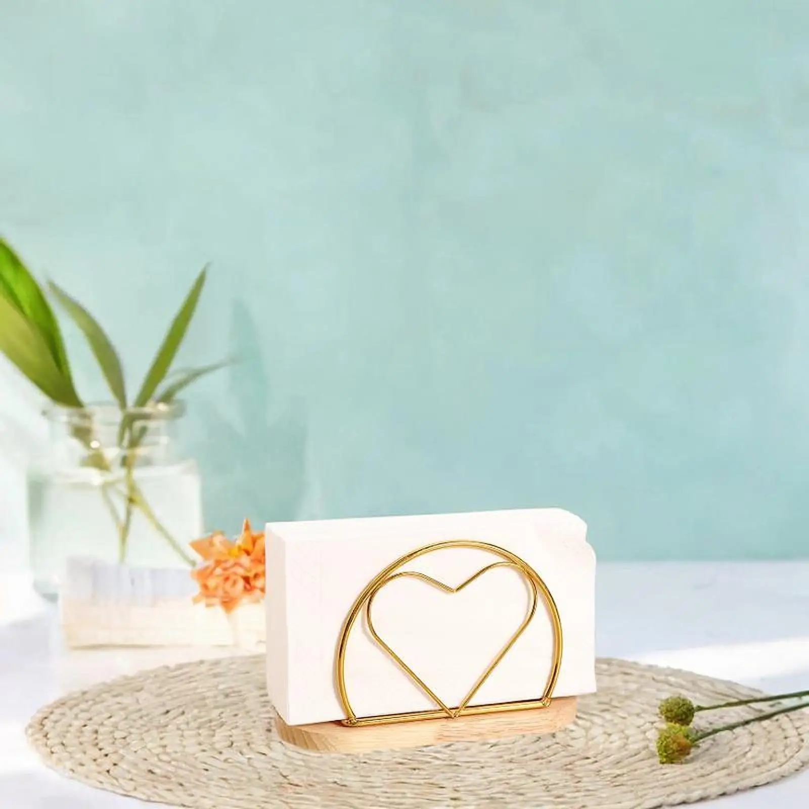 Napkin Holder Napkin Stand Heart Shape Storage Rack Napkin Dispenser for Countertop, Kitchen, Restaurant, Bar, Farmhouse