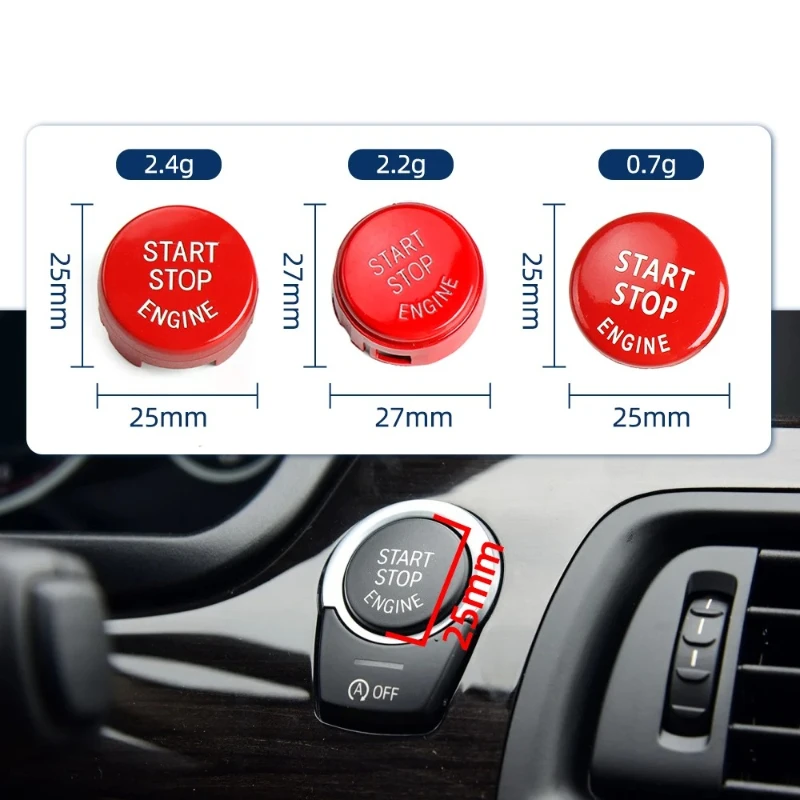 Car Start Stop Push Button Engine Ignition Switch Cap Key Cover Replacement X1 X5 X6 E70 E71 E90 E89 E84 E60