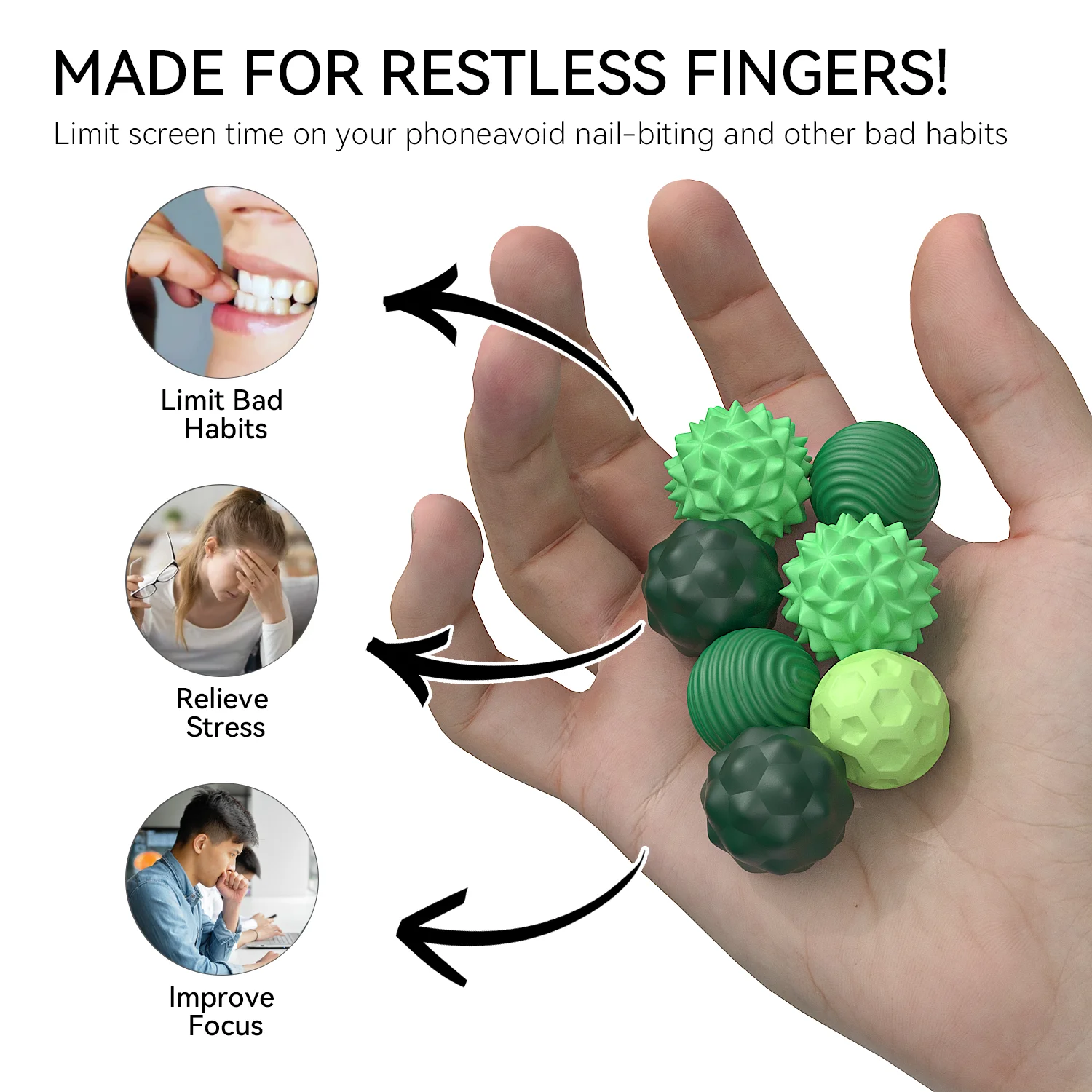 Bolas sensoriales magnéticas de silicona para niños y adultos, juguete sensorial antiestrés, bolas de preocupación, 4 Uds.