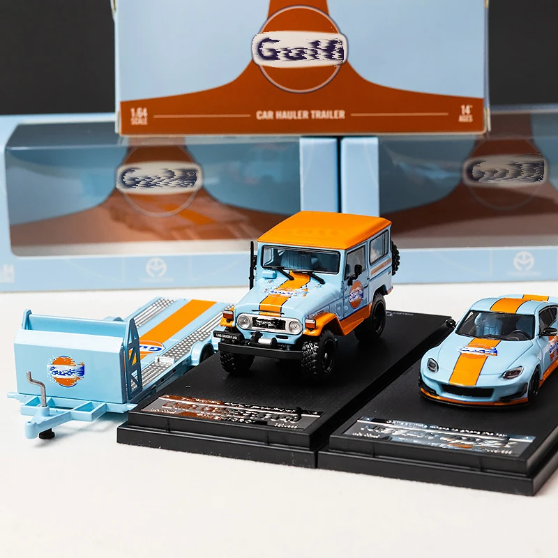 TM 1:64 400ZFJ40 Gulf Oil Trailer set simulation alloy model