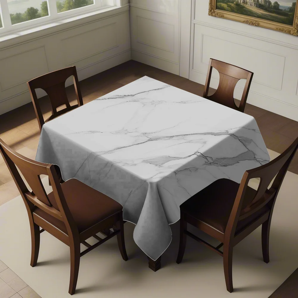 Waterproof Marble Tablecloth Cover for Dining Room Furniture Elegant Spill Proof Table Linen for Home Decor