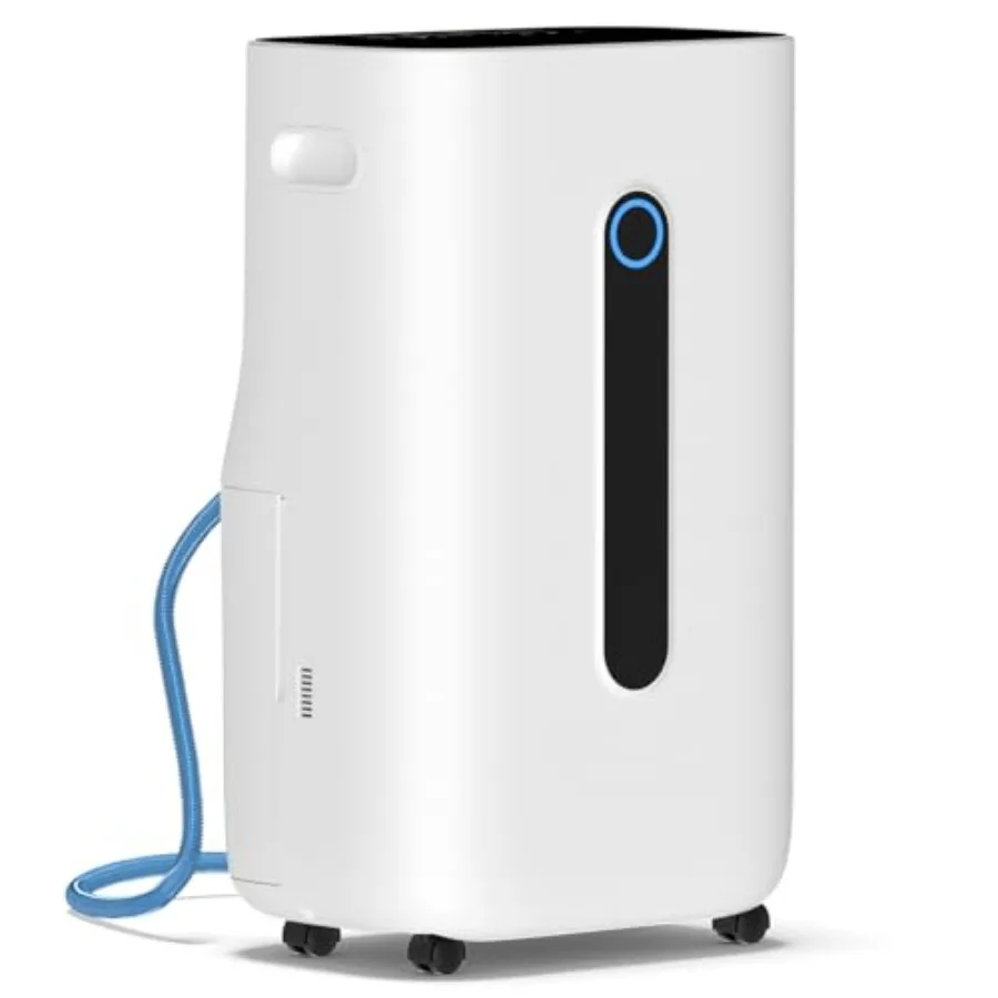 

Осушитель воздуха на 5000 кв. футов (60 пинт) для подвалов и дома с дренажным шлангом, интеллектуальным контролем влажности, белый, энергоэффективный, класс D