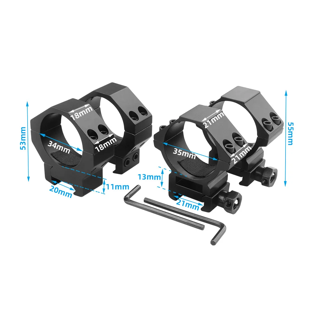 35mm/34mm Rifle Scope Mount Ring 20mm Rail One Piece Base Toy Gun Optical Sight Flashlight Laser Riflescope Mount Holder
