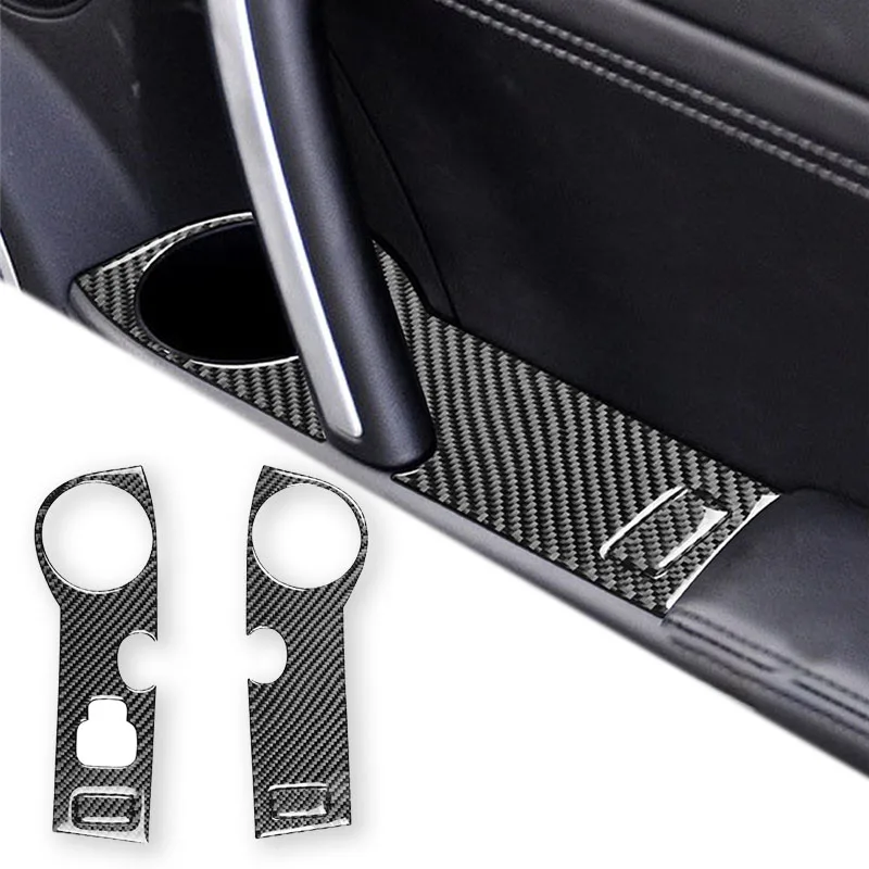 

For Mazda MX-5 Miata 2009-2015 Door Armrest Panel Stickers Cover Trim Car Interior Decorative Accessories Carbon Fiber