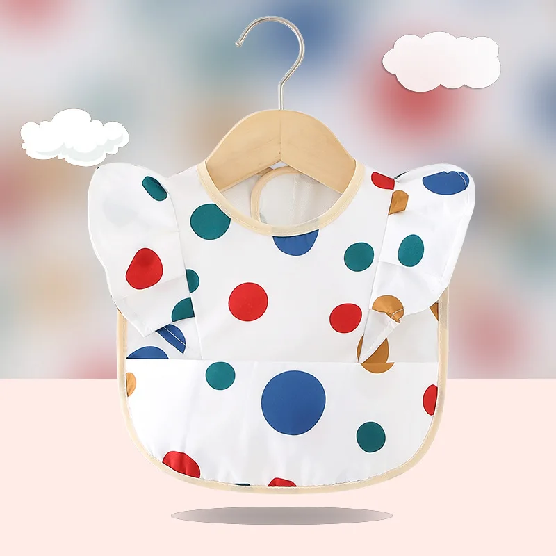 Serviette à volants imperméable pour bébé, tablier d'alimentation pour enfants, serviette de salive pour tout-petits, bavoirs pour nouveau-nés, garçons et filles, Everths Cartoon