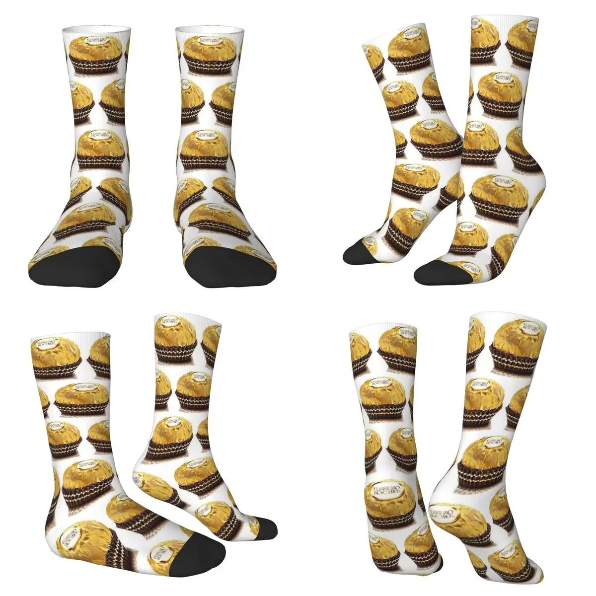 Ferrero Rocher 2 Calcetines Medias Harajuku Calcetines largos para todas las estaciones Accesorios para regalos de Navidad para hombre y mujer