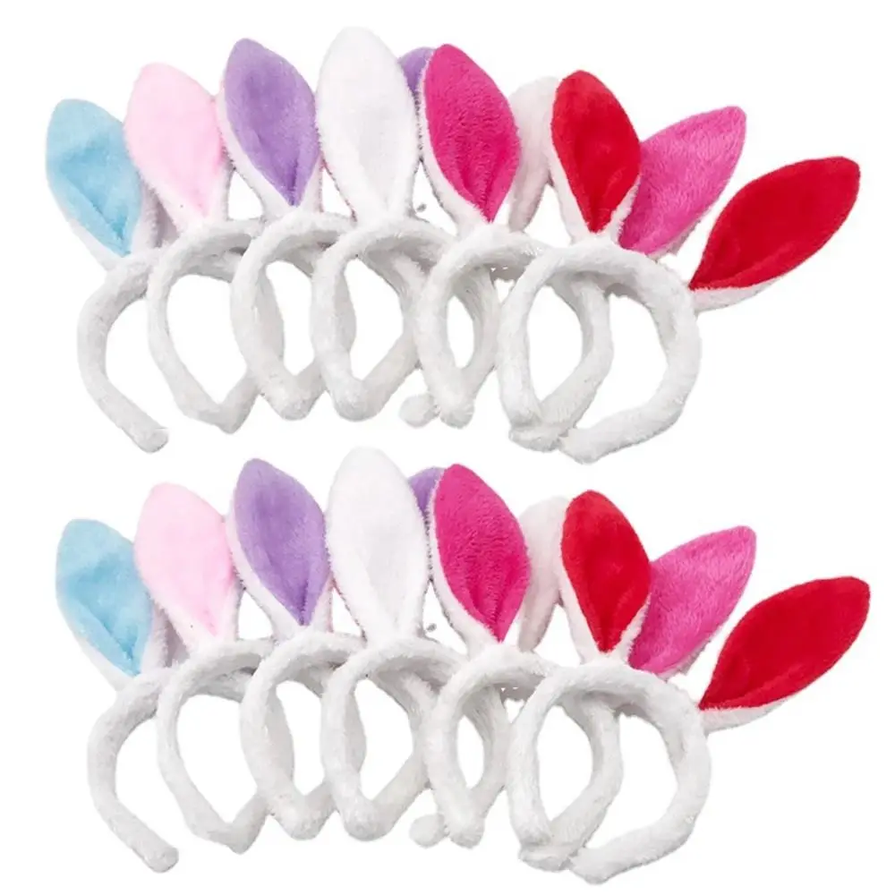 Rabbit Ear Headbands para adultos e crianças, Plush Head Hoop, Cute Headbands, Masquerade Tiara, Colorful Bunny Hair Accessories