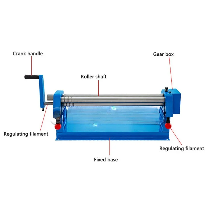 610MM Manual Steel Plate Rolling Machine Metal Iron-Aluminum Galvanized Sheet Reel Rounding Equipment With Two Removable Rollers