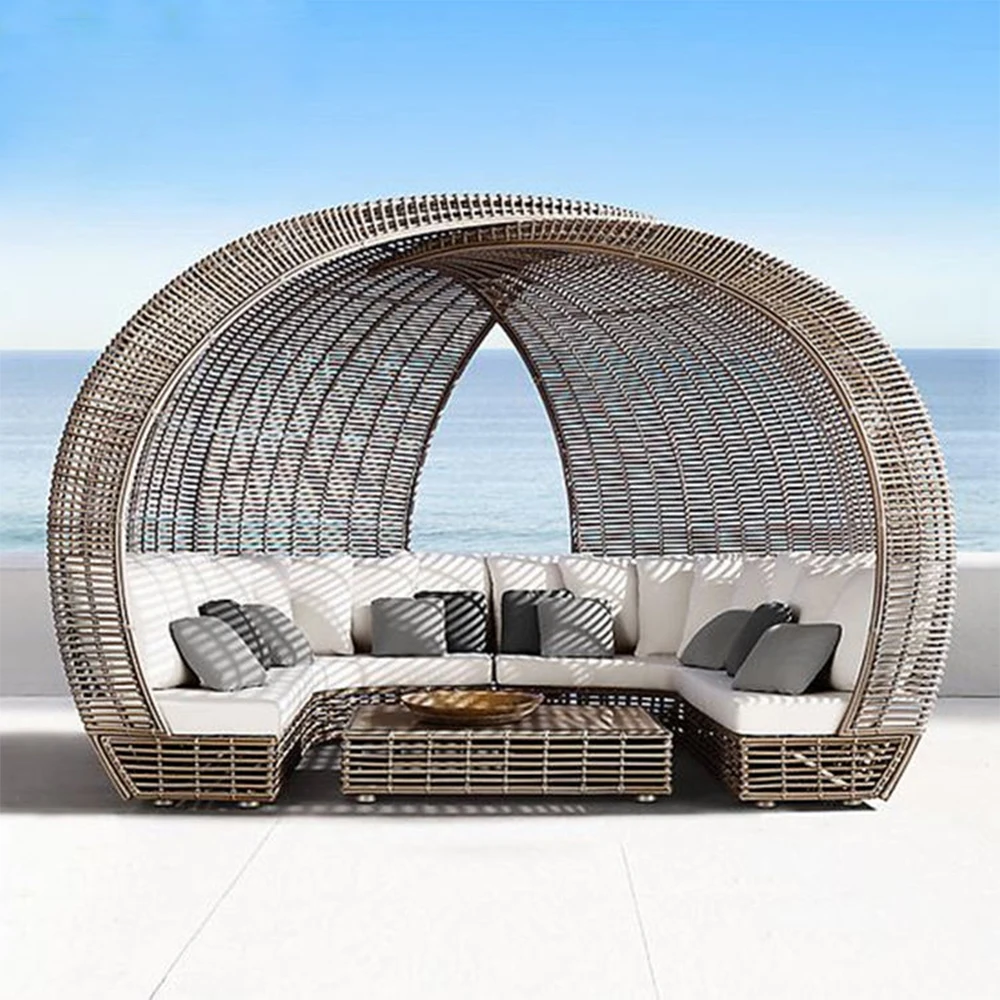Outdoor Modern Sofa Bed for Garden Hotel & Terrace Use-Simple Design Pre-packed image 5