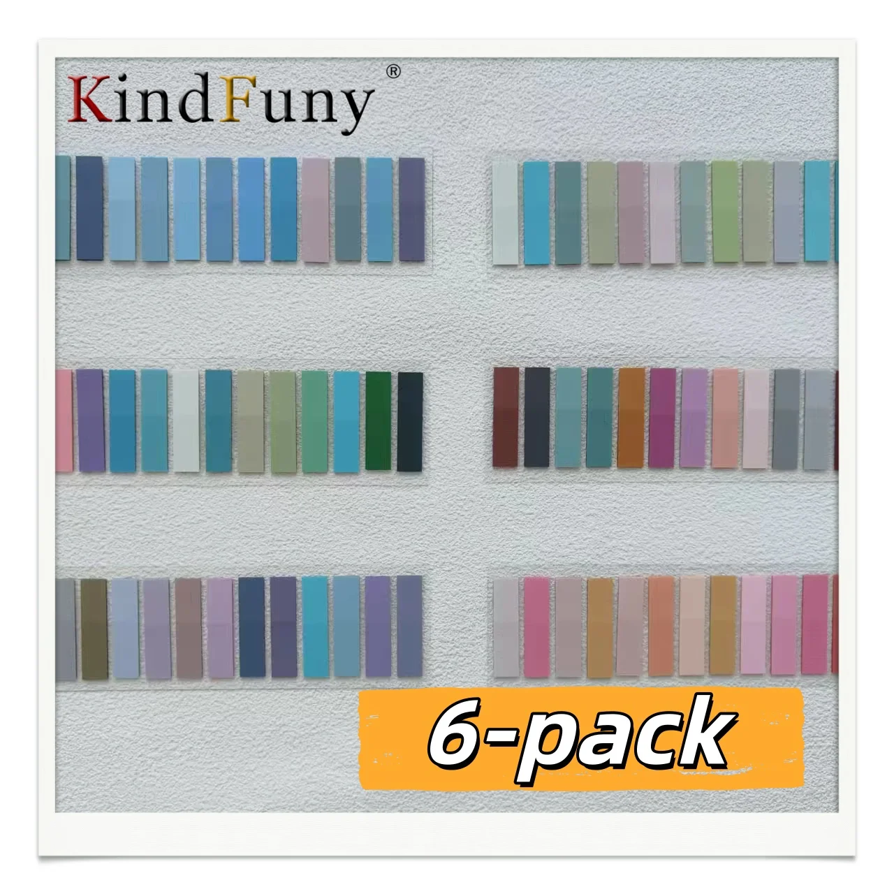 กระดาษโน้ตสีสันสดใส PET 1200 ชิ้น 6 แพ็ค ใช้เป็นที่คั่นหนังสือ ป้ายติดสมุดภาพ คอลลาจ เครื่องเขียน DIY อุปกรณ์งานฝีมือ สำหรับใช้ในครัวเรือน