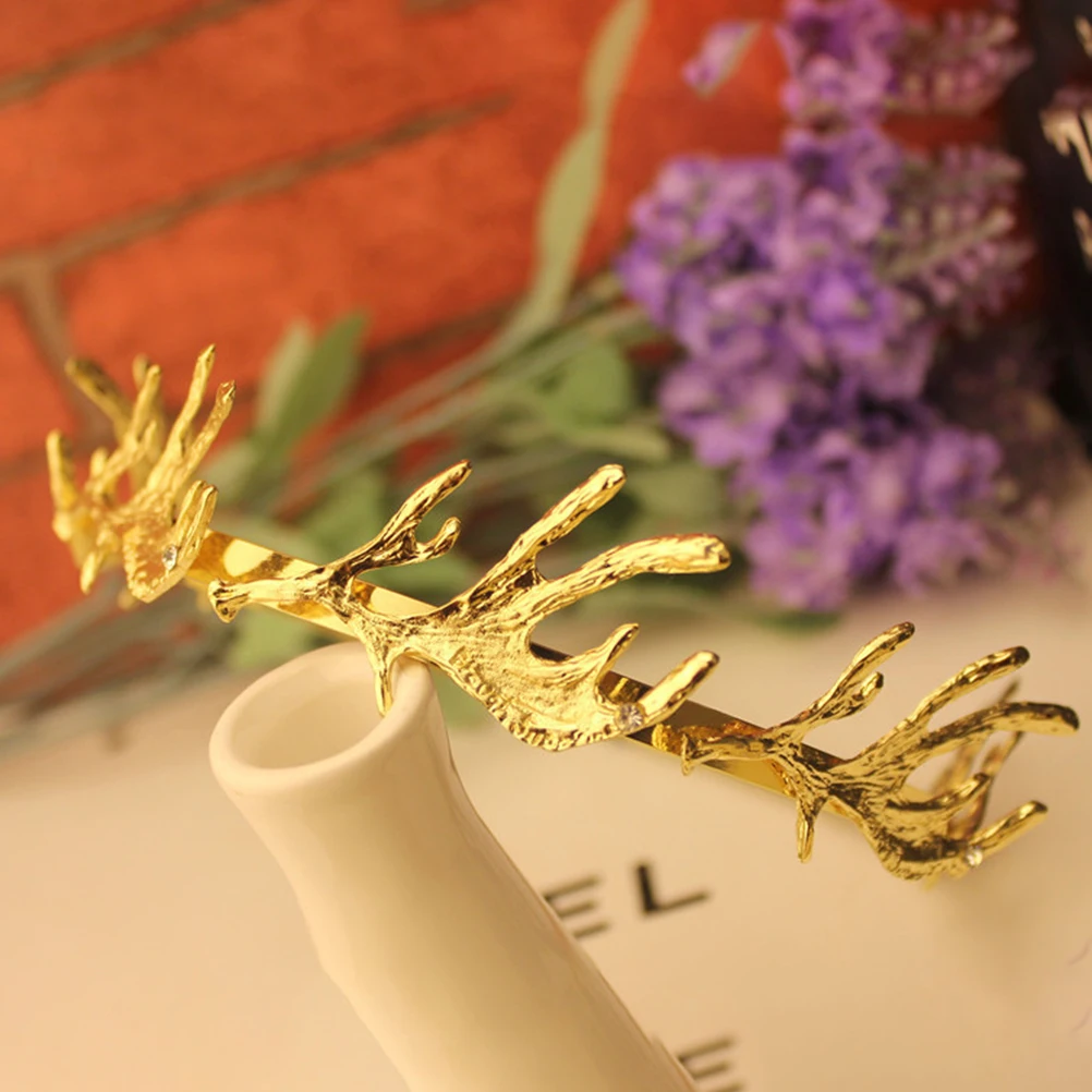 

Antler Leaf Band Bridal Headpiece Wedding Evening Party Accessory Golden Charm Noble Women'S Hair Jewelry Prom Costume