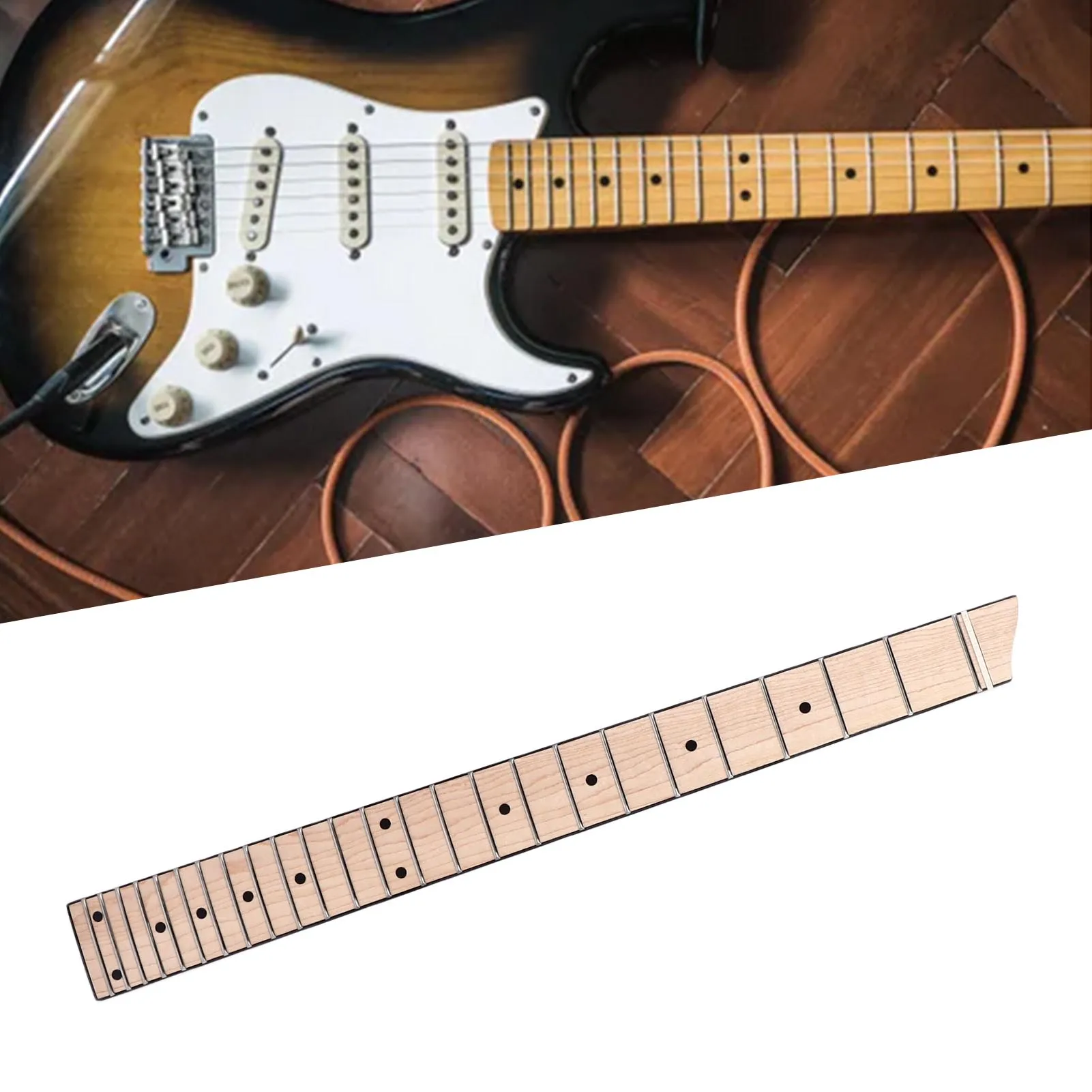 Headless 25 Fret Fingerboard Headless Maple Wood Electric Guitar Neck For 6 Strings Guitar