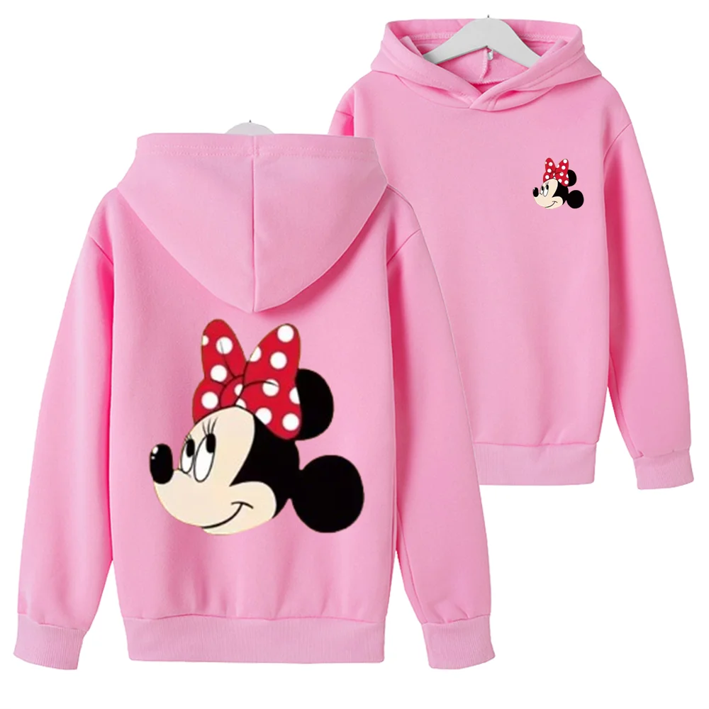 Mickey Mouse Disney Hoodies Girls boy Kids Pink Sweatshirt Clothes Tops Children Autumn Pullover Clothing Children's gifts