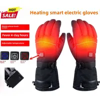 Winter Warm Skiing Heated Gloves With Battery Case Outdoor Non-slip Waterproof Heated Glove Touch Screen Motorcycle Ski Gloves