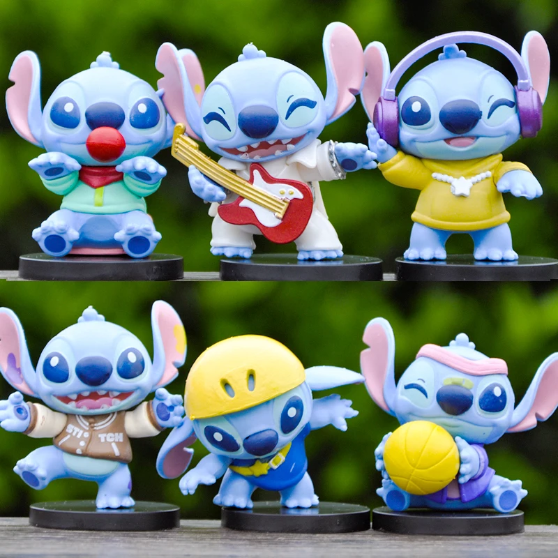 

Disney Cartoon Film Lilo Stitch Hip Hop Music Series Blind Box Desktop Ornament Children's Toys Birthday Present Action Figure