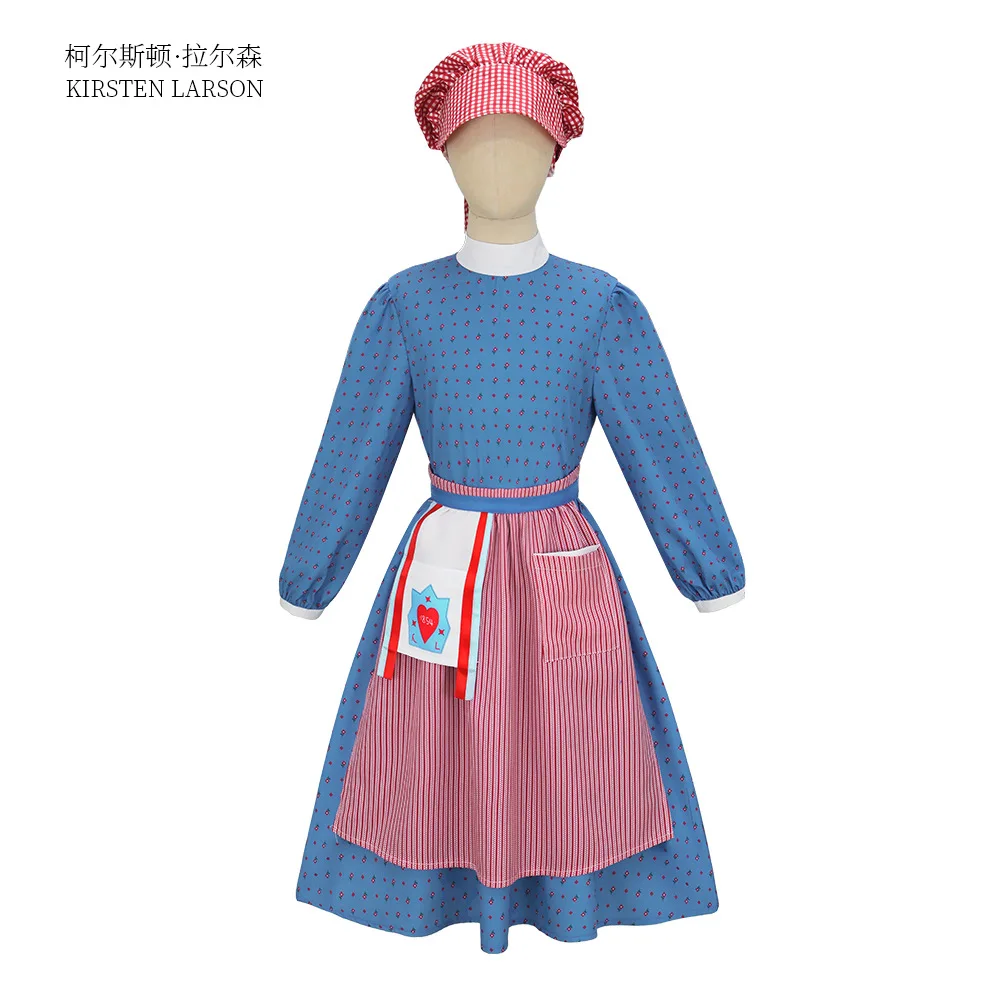 

American Girl Kirsten Larson Costume Halloween Cross-border Children's Performance Costume Cosplay Party Costume