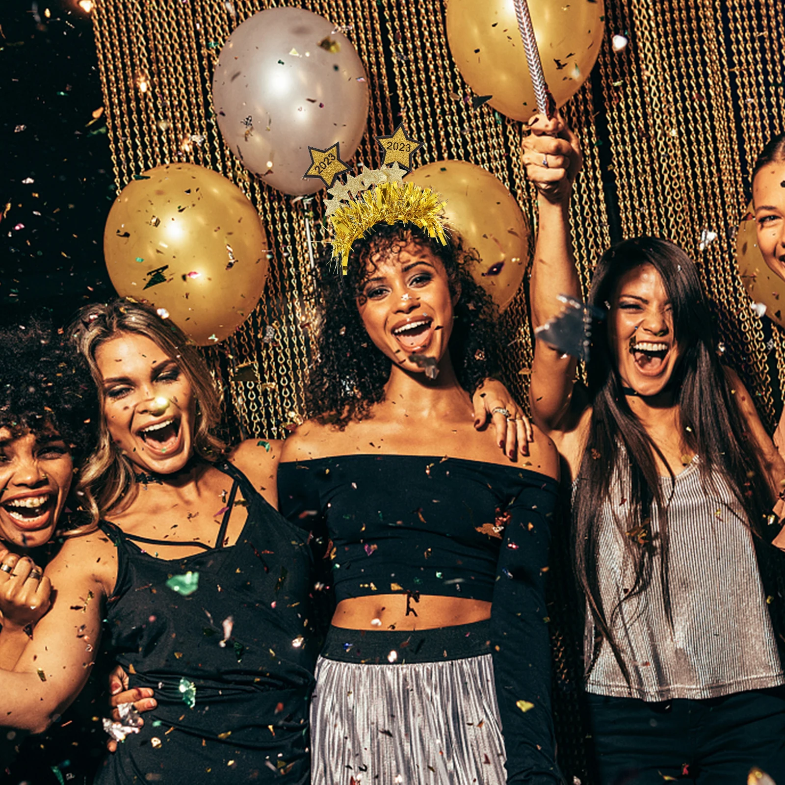 

2023 New Year Star Hairband Sequin Glitter Head Hoop Party Hair Accessories Festival New Year Hair Hoops 2023 Hairbands