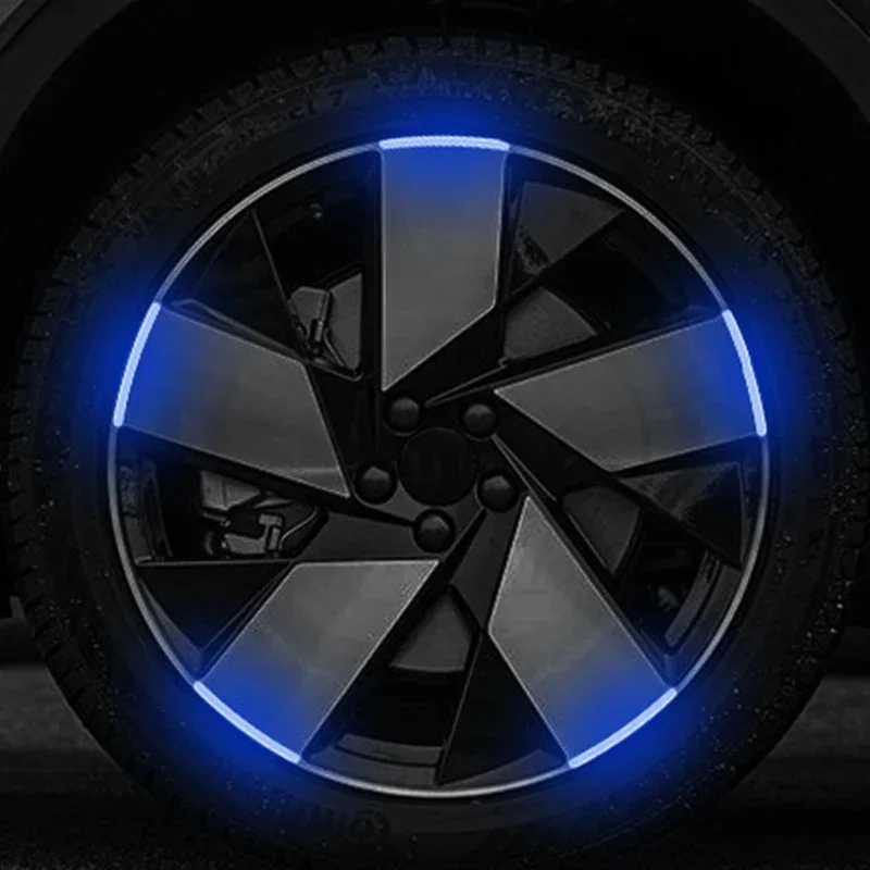 20Pcs Colorful Reflective Strips Car Motorcycle Wheel Hub Stickers Car Styling Decal Sticker Auto Moto Decor Decals Accessories