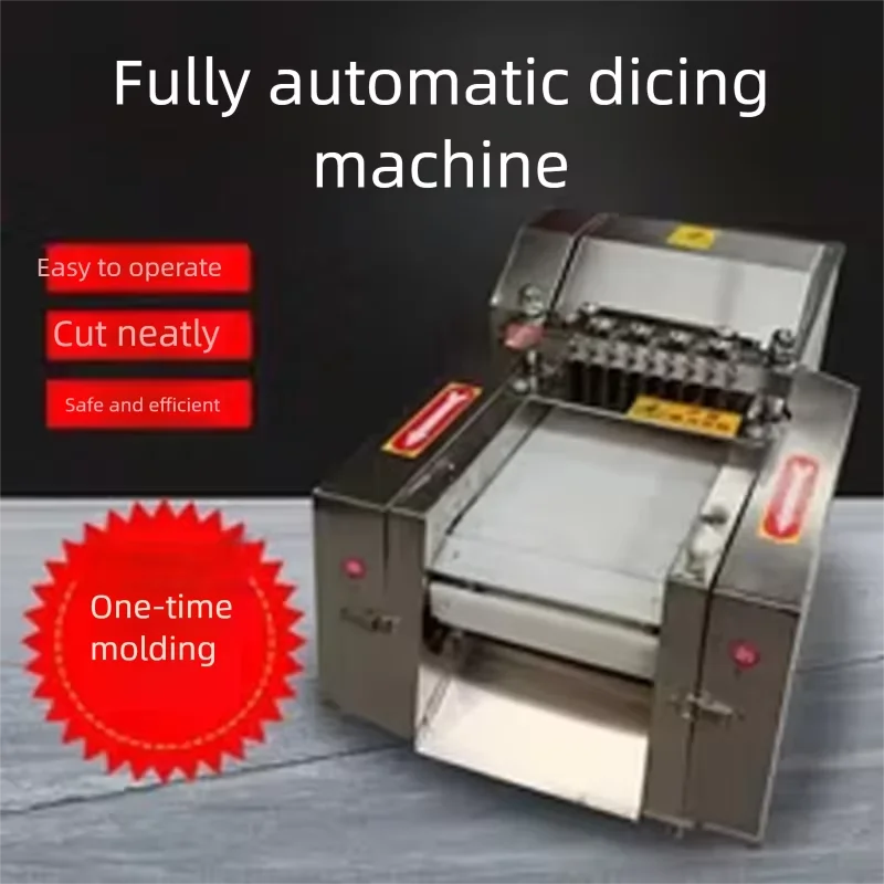 High Efficiency Automatic Frozen Meat Dicing & Cube Cutting   Machine with Motor Food Grade Stainless Steel