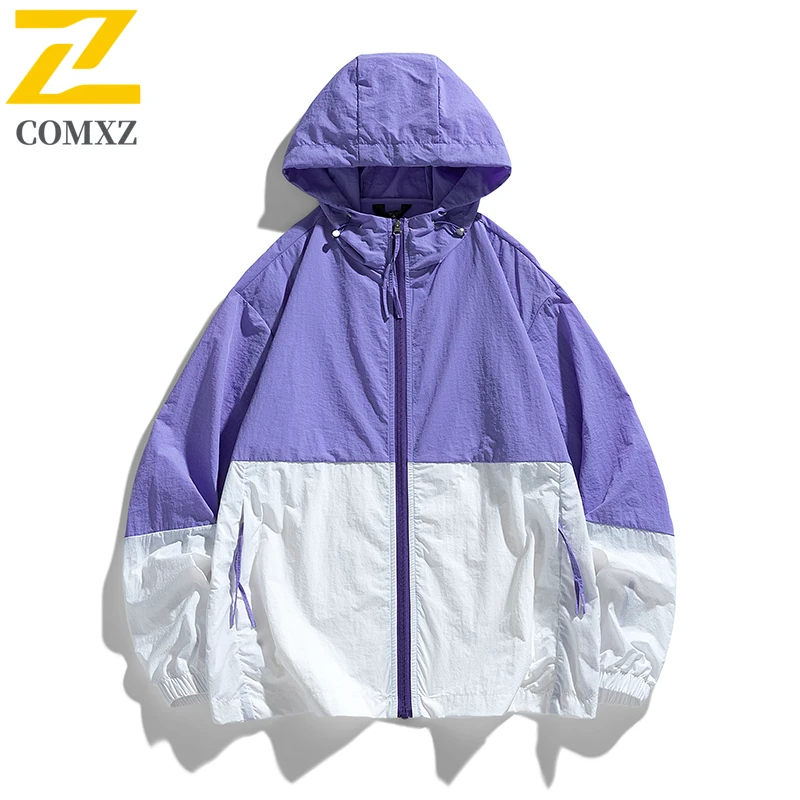 Men Thin Summer Waterproof jacket Sun Protection jacket Moutain Hiking Fishing Casual Windbreaker Quick Drying Sport Hooded Coat