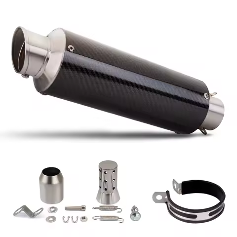 51mm Universal Motorcycle Exhaust Leo F01 Carbon Muffler Pipe With DB Killer for Z1000 CBR600RR TNT600 FZ8 GSR600 GSXR1300