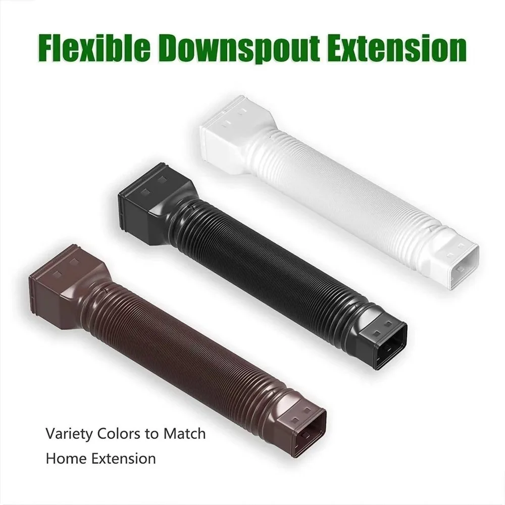 

Retractable Rain Gutter Downspout Extensions Rainwater Drainage Adjustable Flexible Drain Downspout with Screws