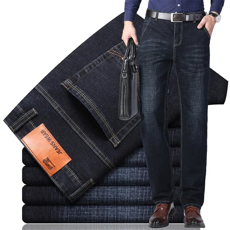 2025 ใหม่ผู้ชายคลาสสิกขั้นสูงแฟชั่นกางเกงยีนส์ Homme Man นุ่มยืด Masculino DENIM กางเกงบุรุษกางเกง Overalls 28-40