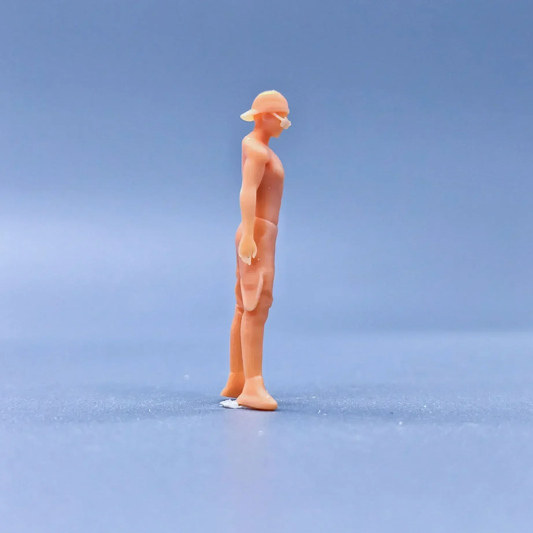 Kacamata Hitam Resin Model Skala 1/64 1/43, Topi Terbalik, Diorama Miniatur Tidak Berwarna Manusia Telanjang Yang Dilukis dengan Tangan S230