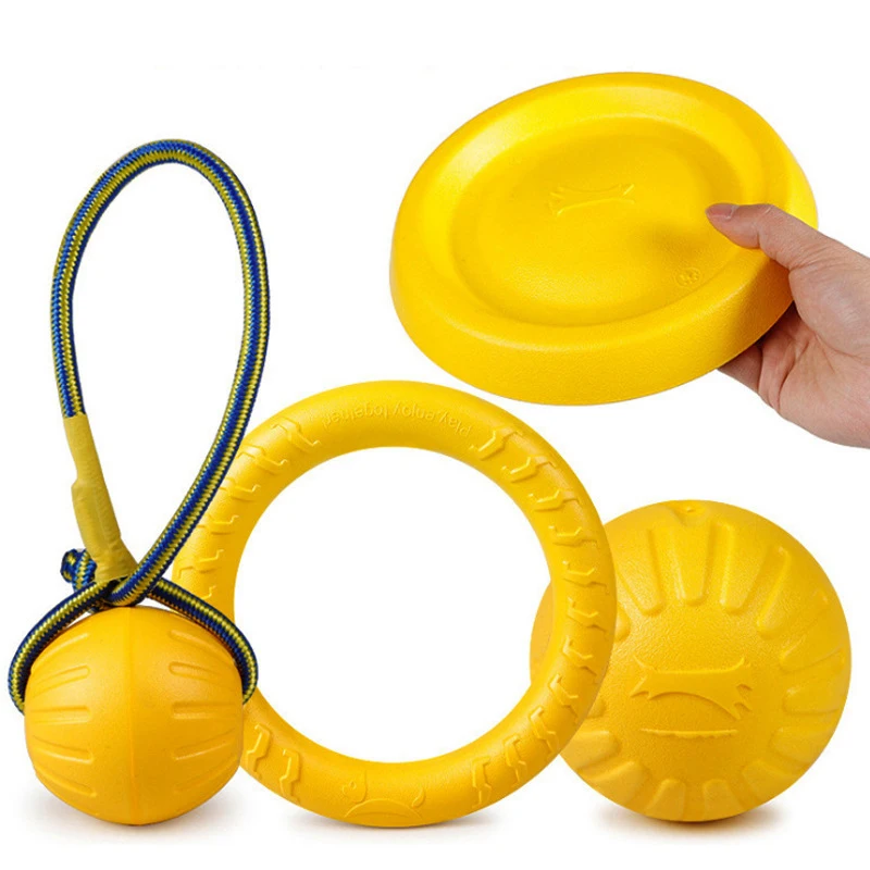 Pet Flying Discs Training Ring Puller Dog Toys For Big Large Dogs Bite Resistant Chew Ball Toy Floating Puppy Interactive Supply