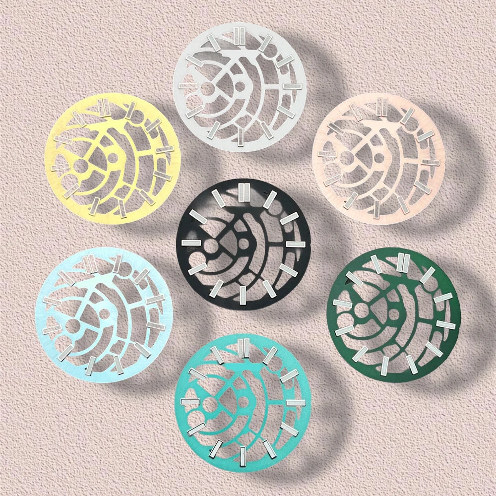

28.5mm S Logo Hollow Out Dial Fit NH70/72 Movement Green Luminous High-Quality Dial Watch Modification Accessories