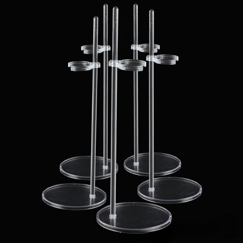 3 Pieces Stand for 30cm Doll Plastic Display Rack Transparent Waist Support Bracket