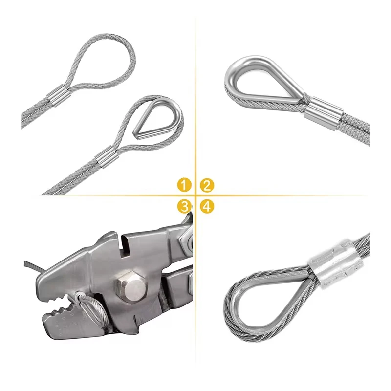 Picture 6: 304 Stainless Steel Rope Sleeve, M2/M3/M4/M5/M6/M8 Steel Cable Fixing Accessories, Can Protect the Rope, Chicken Heart Buckle