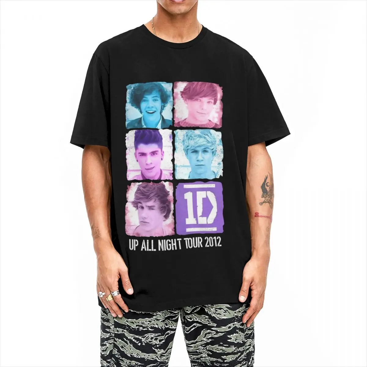 Camiseta de una música y direcciones, camisetas de Hip Hop, camiseta estética de manga corta, camisetas de playa 100 algodón con cuello redondo de gran tamaño