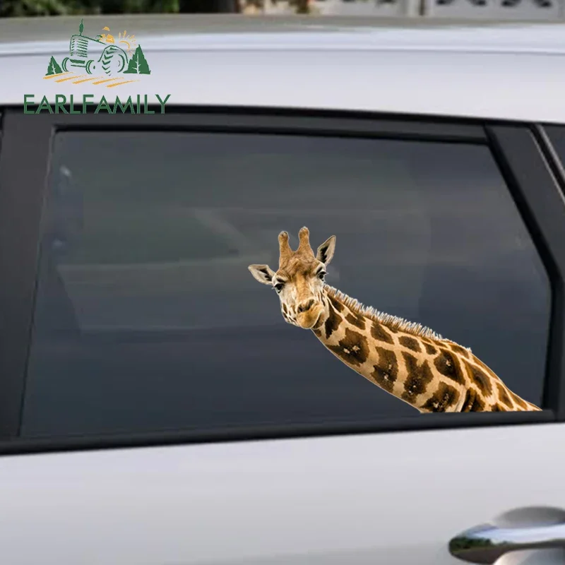 EARLFAMILY 13cm x 8.8cm for Giraffe Funny Car Stickers Windows Trunk Decal Motorcycle Surfboard Laptop Vinyl Car Accessories