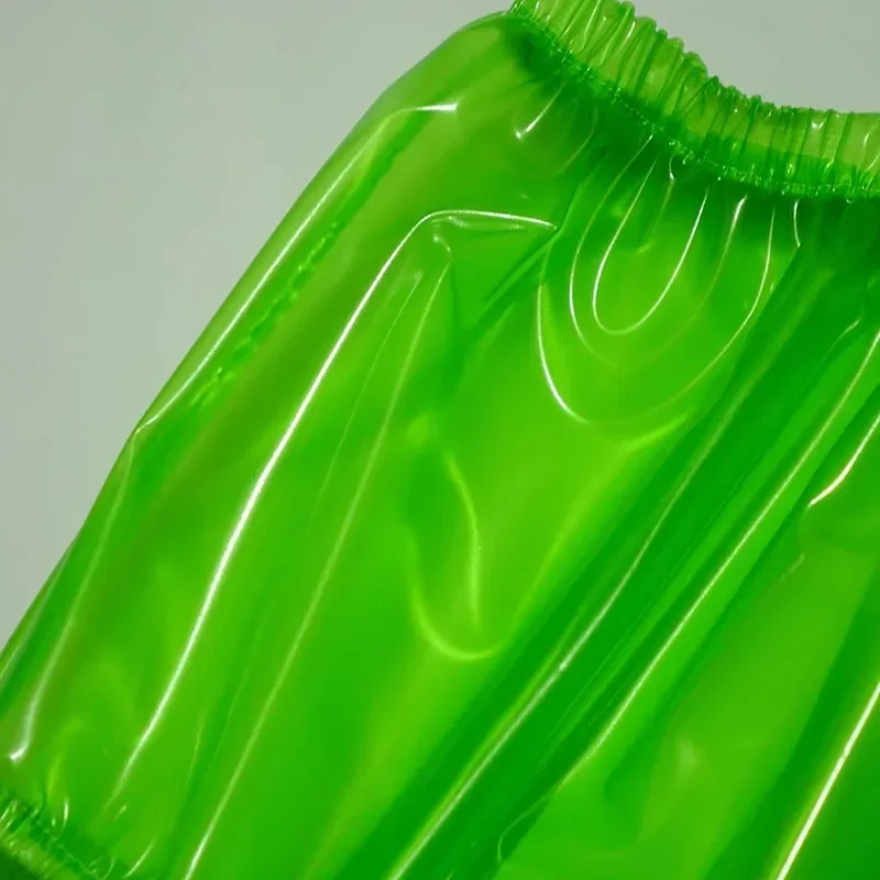 Fetysz zielone pcv przezroczyste grube plastikowe kalesony wysokiej talii wodoodporne luźne miękkie ciche figi na pieluchy majtki na nietrzymanie