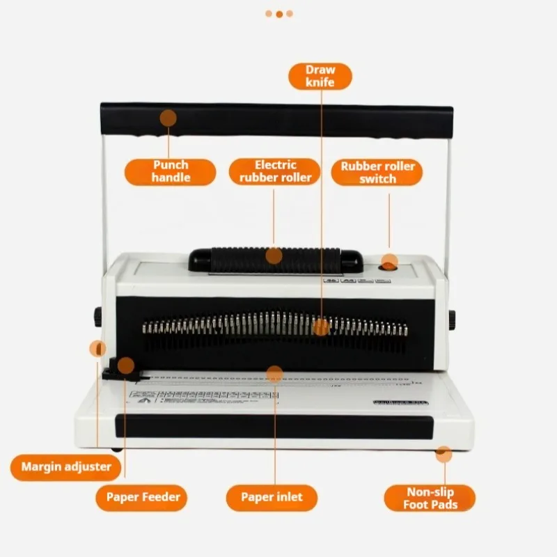S20A Electric Single Coil Bind Machine 46 Round Holes Text Binding of Single Coil Spiral Ring Binding Machine of Binding Machine
