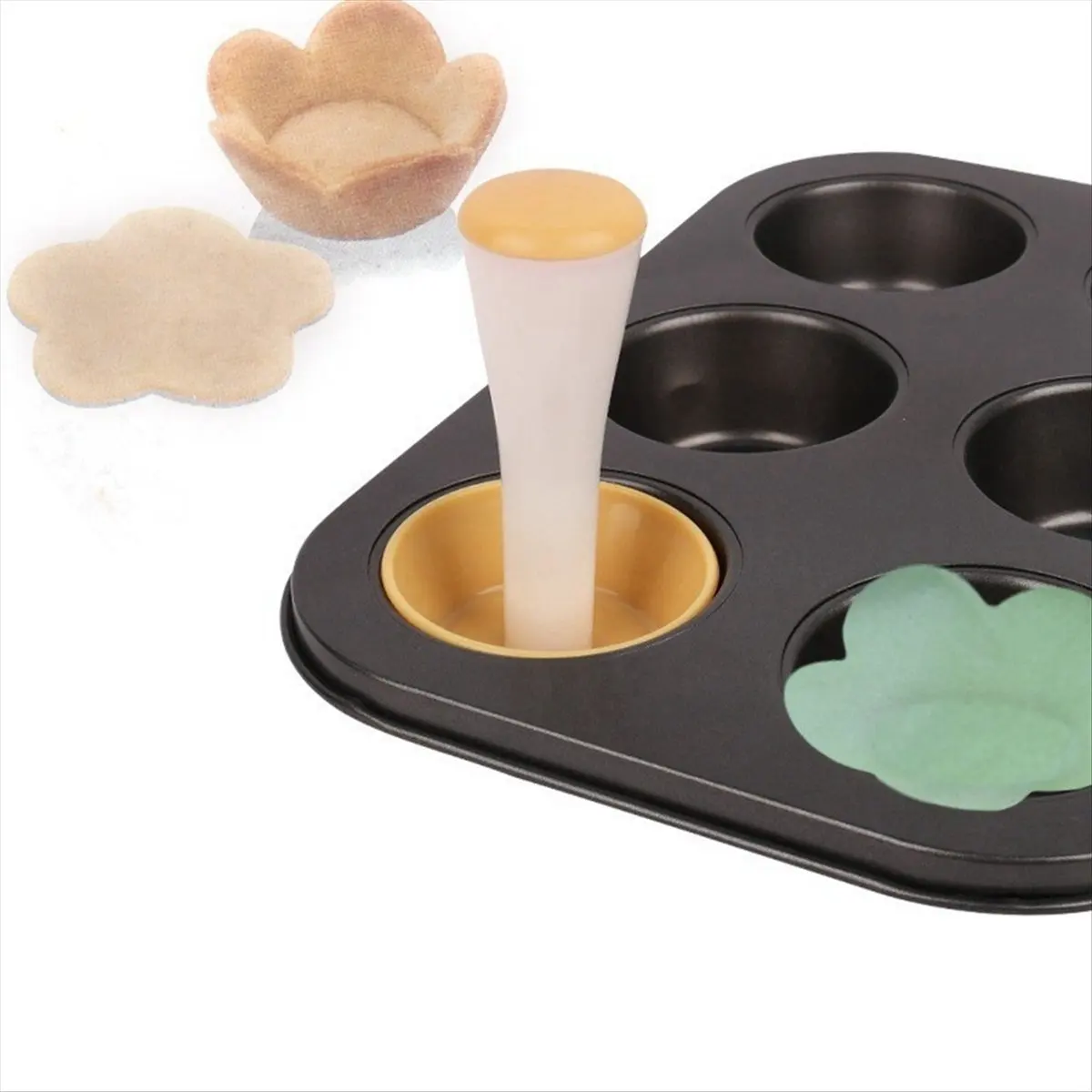 A56K Tart Shells Mold Pastry Tamper Mini Tart Tamper Round Tartlet/Tarts Shell Maker Baking Tool