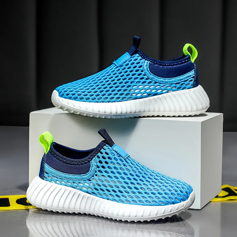 

Boys' Shoes 2024 Summer New Style Single Mesh Hollow Breathable Ultra-light Anti-slip Anti-kick Children's Sports Shoes Women